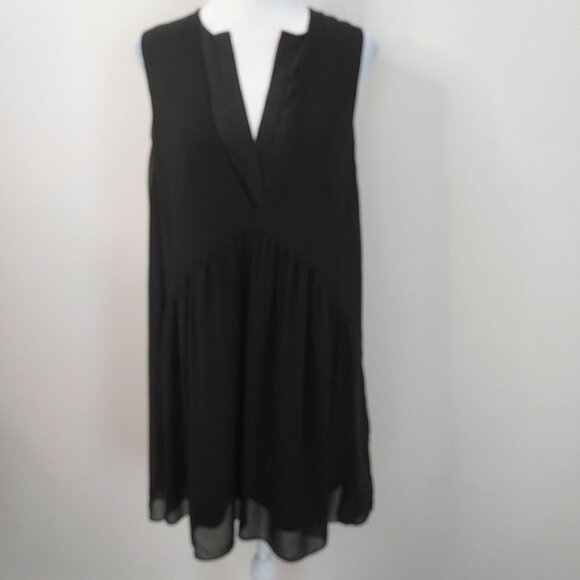 Sandro Paris Sleeveless V-Neck Mini Black Cocktail Dress - Picture 1 of 14